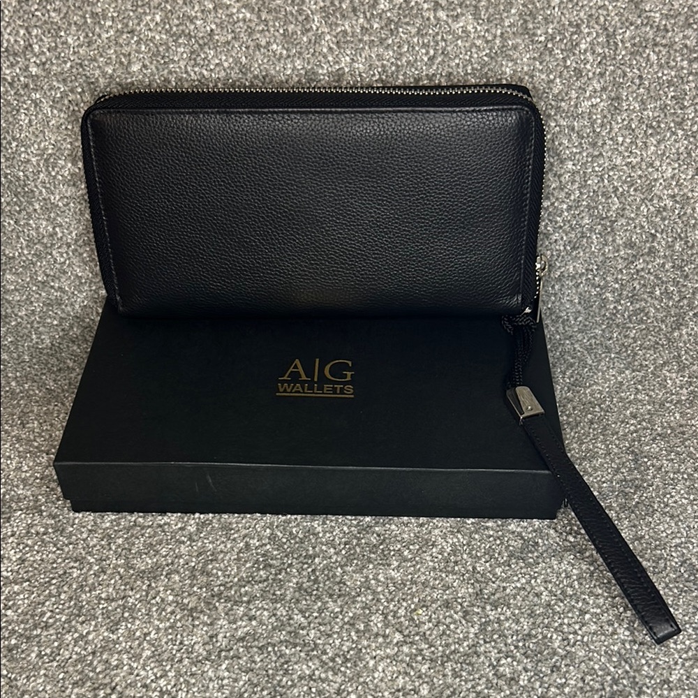 AIG Black Wristlet Handbag Wallet Clutch Bag New